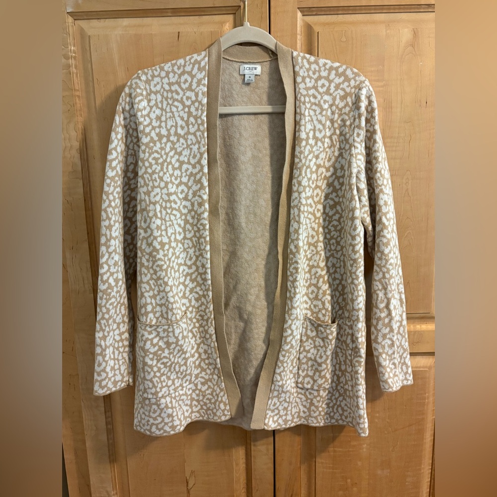 J. Crew Cheetah Print Cardigan Sweater Sz Small